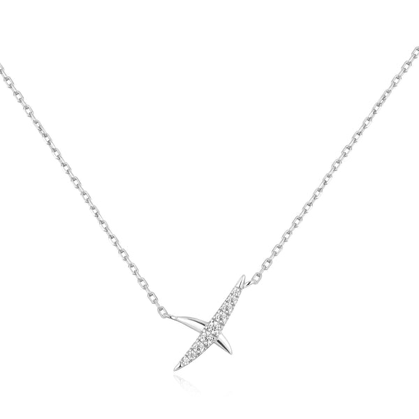 Ania Haie Silver Kiss Pave Necklace