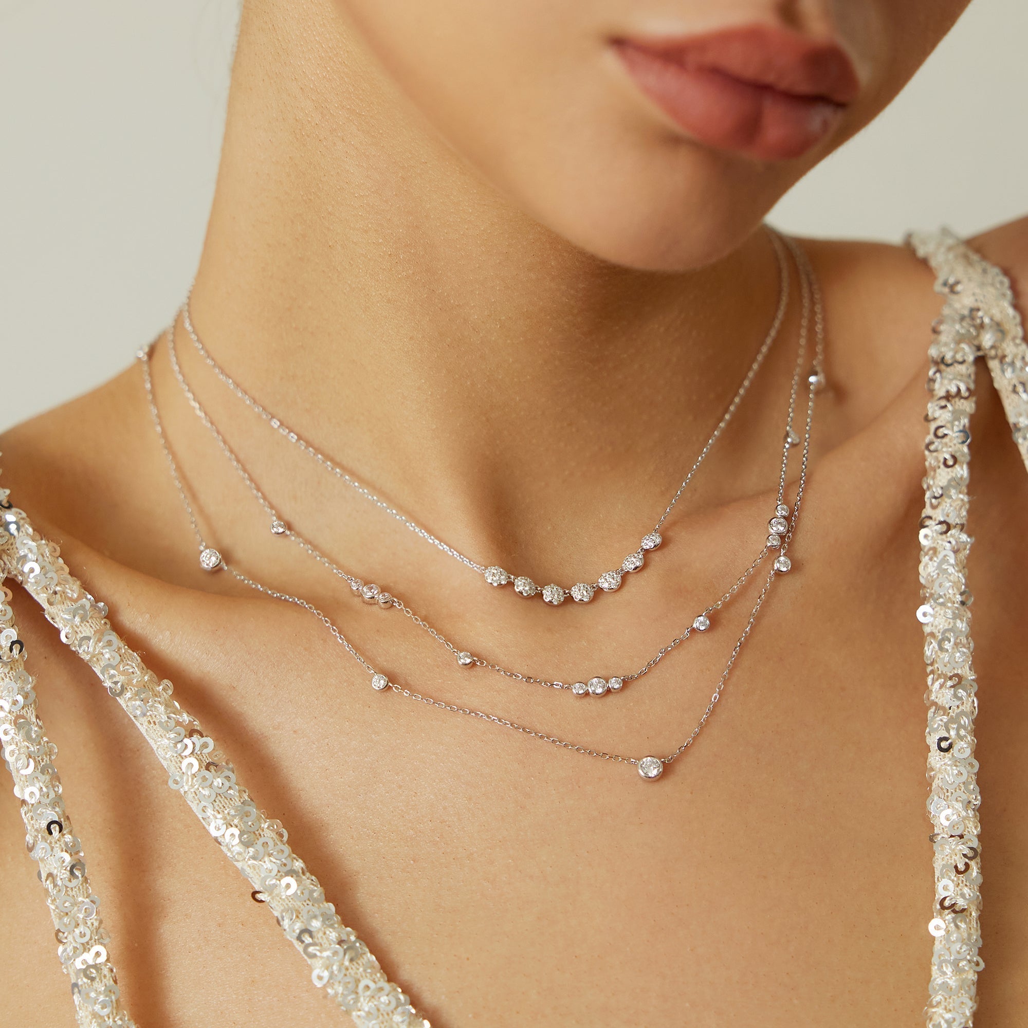 Ania Haie Silver Pave Multi Beaded Chain Necklace