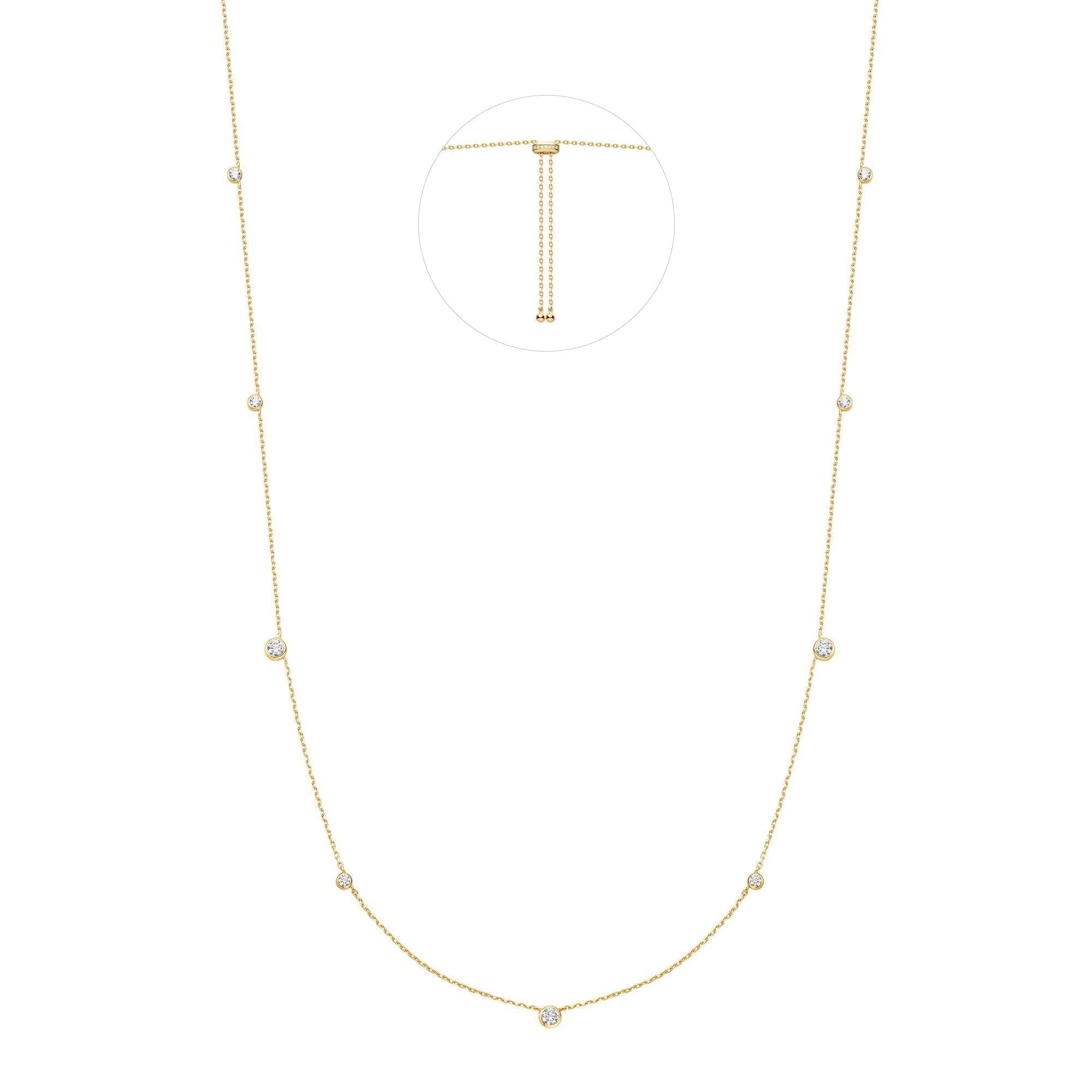 Ania Haie Gold Bezel Cubic Zirconia Station Necklace