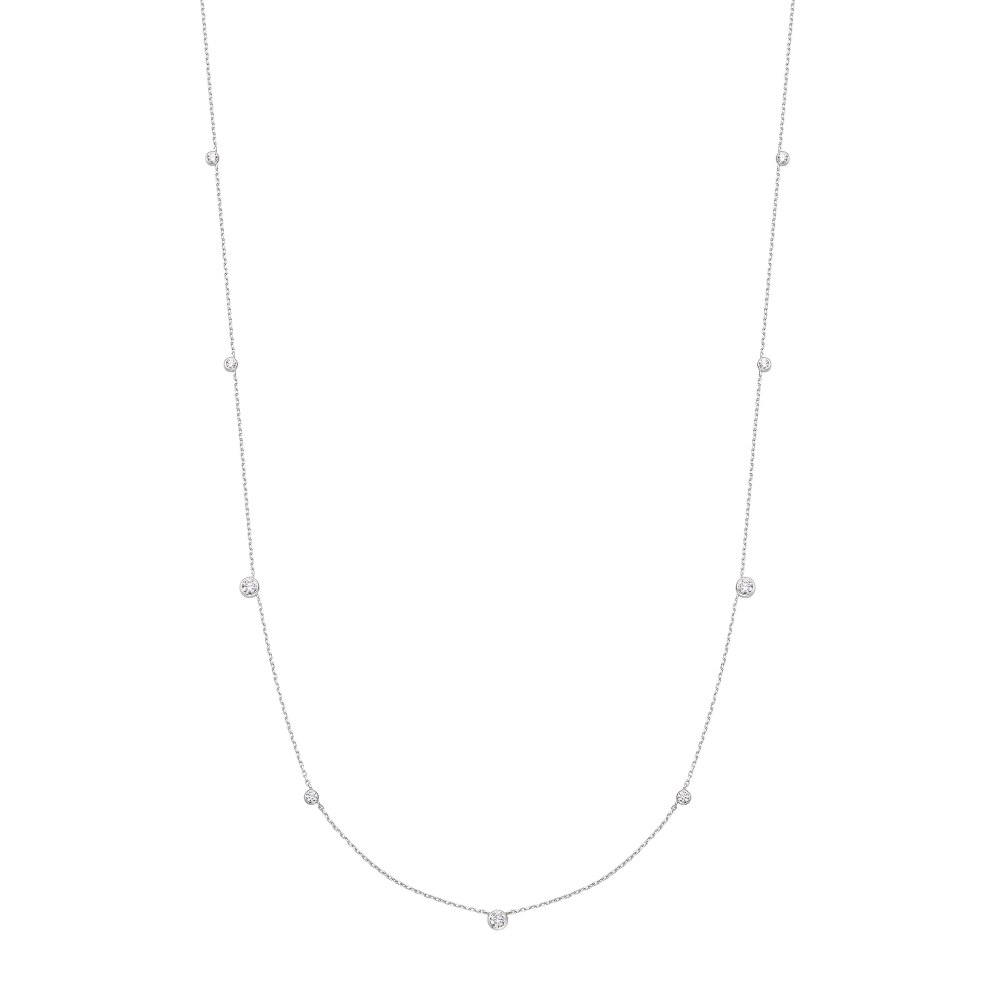Ania Haie Silver Bezel Cubic Zirconia Station Necklace