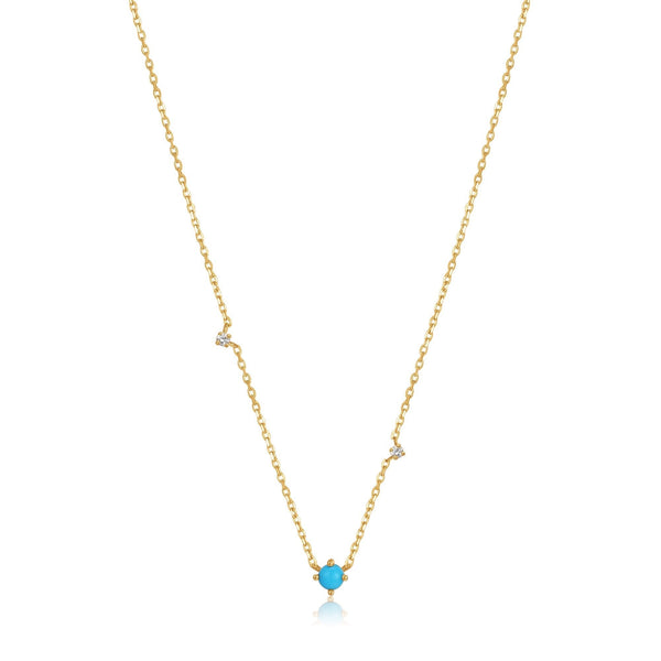 Ania Haie 14ct Gold Turquoise and White Sapphire Necklace