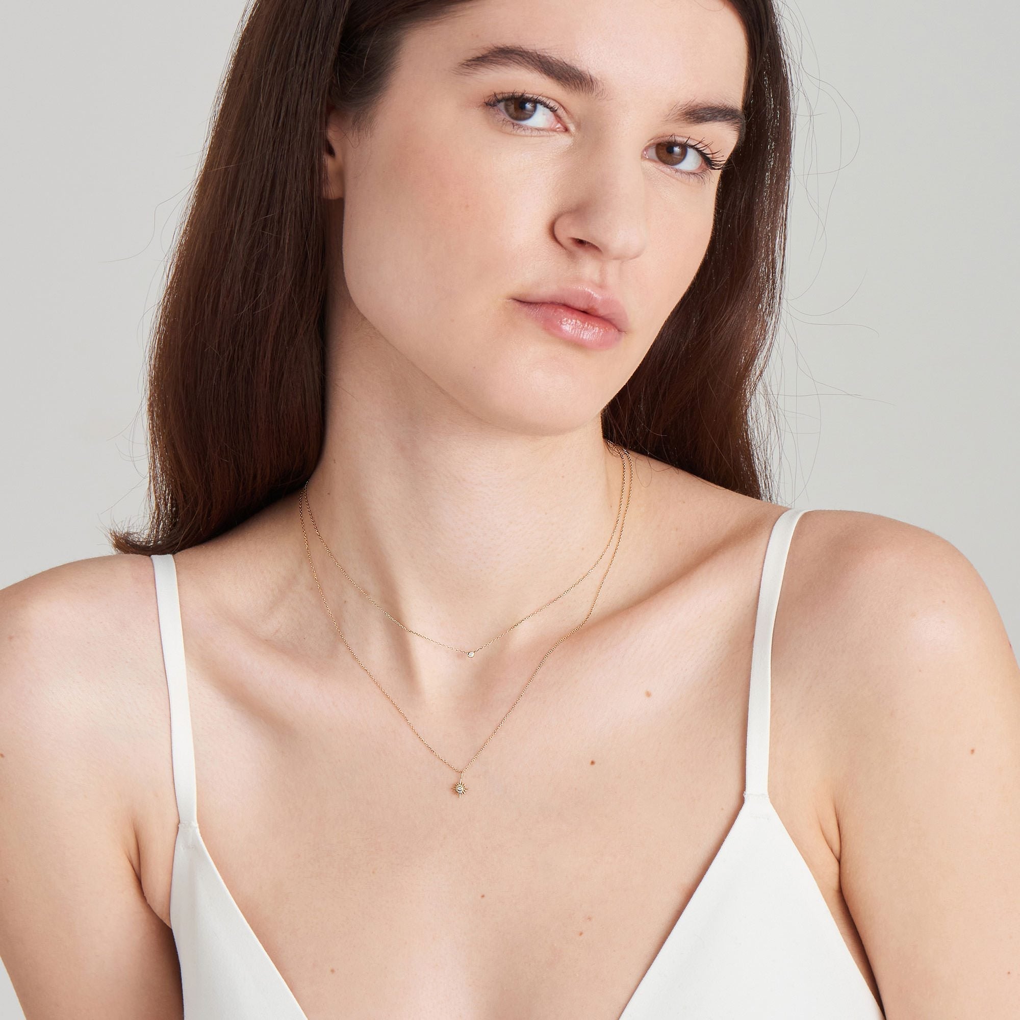 Ania Haie 14ct Gold Single Natural Diamond Necklace