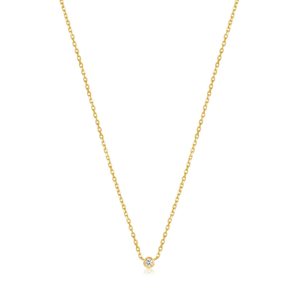 Ania Haie 14ct Gold Single Natural Diamond Necklace