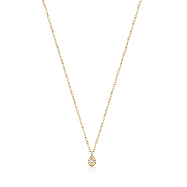 Ania Haie 14ct Gold Magma Single Diamond Necklace