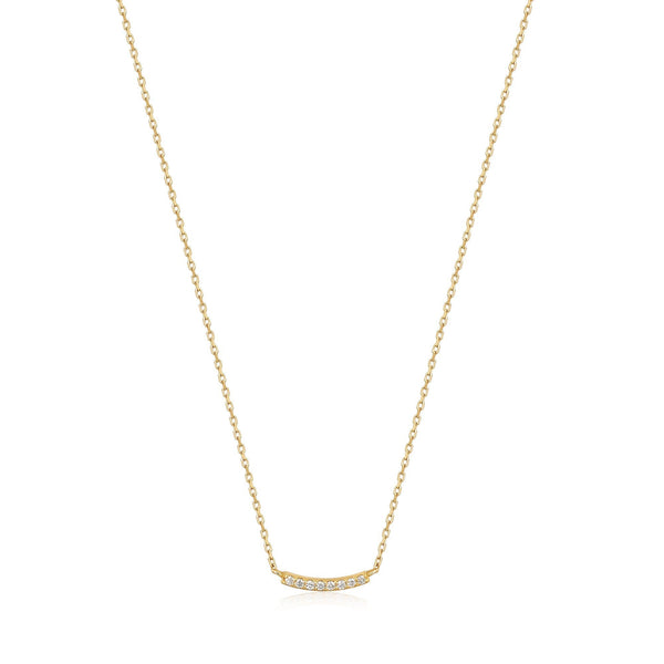 Ania Haie 14ct Gold Magma Curve Diamond Necklace