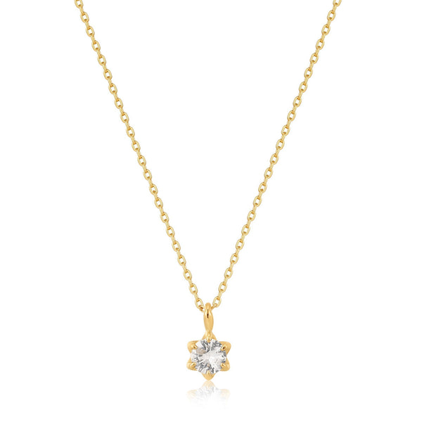 Ania Haie 14ct Gold White Sapphire Pendant Necklace