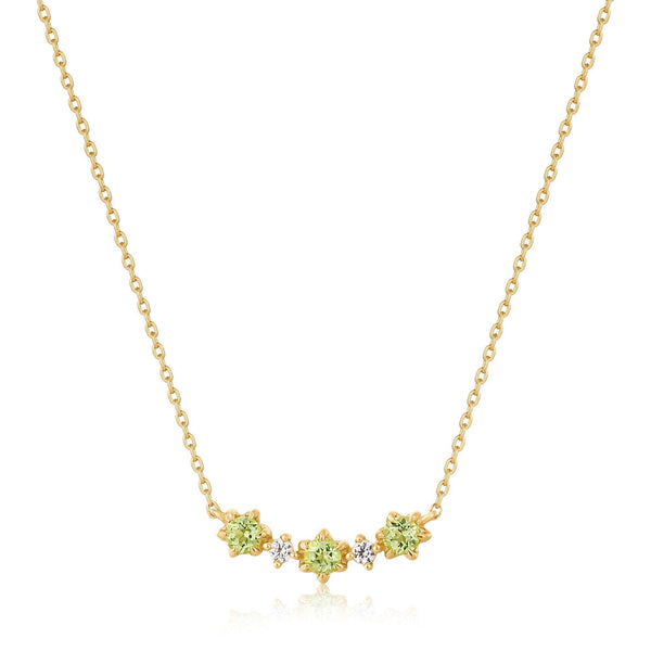 Ania Haie 14ct Gold Peridot and White Sapphire Necklace