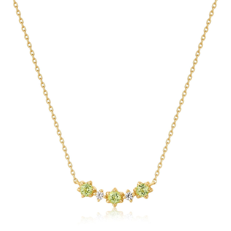 Ania Haie 14ct Gold Peridot and White Sapphire Necklace