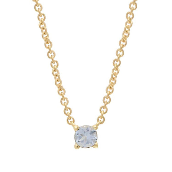 Aquamarine Necklace 40-45cm in 9ct Yellow Gold