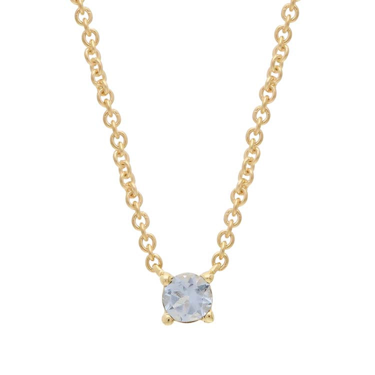 Aquamarine Necklace 40-45cm in 9ct Yellow Gold