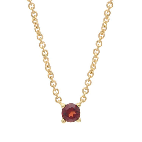 Garnet Necklace 40-45cm in 9ct Yellow Gold