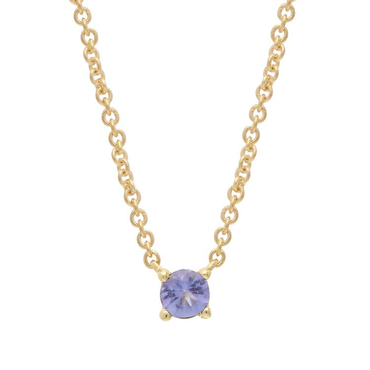 Tanzanite Necklace 40-45cm in 9ct Yellow Gold