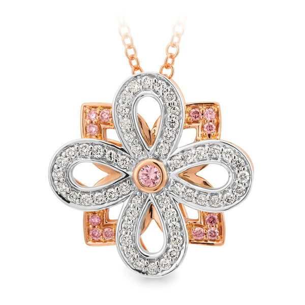 PINK CAVIAR 0.35ct Pink Diamond Pendant in 9ct Rose & White Gold