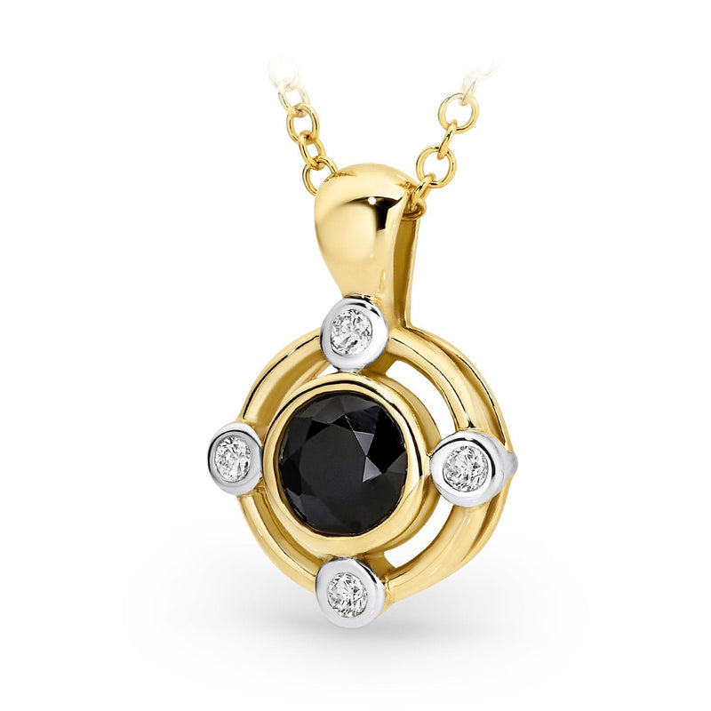 Sapphire & Diamond Pendant in 9ct White Gold