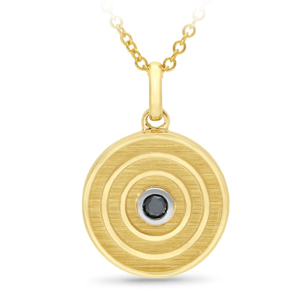 9ct Yellow Gold Black Diamond Pendant