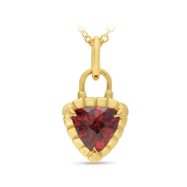 9ct Yellow Gold Garnet Pendant