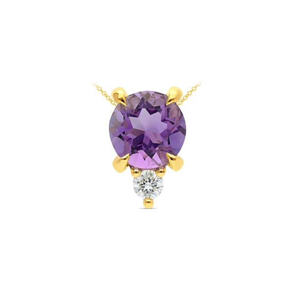 9ct Yellow Gold Amethyst Pendant