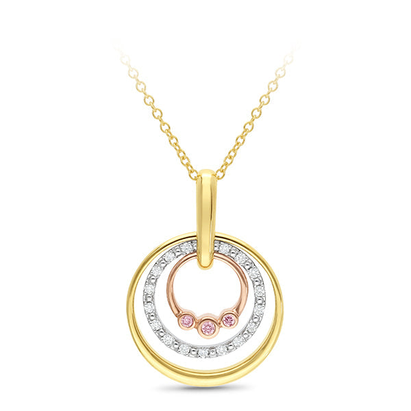 9ct Yellow Gold Diamond Pendant