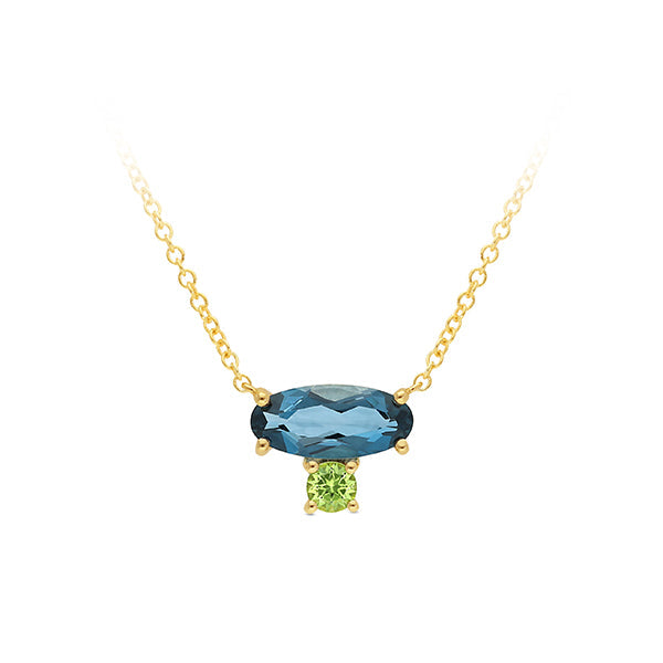 9ct Yellow Gold London Blue Topaz Pendant