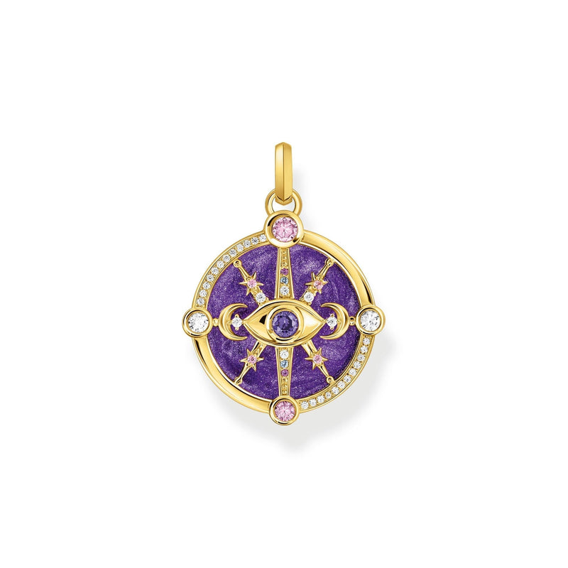 THOMAS SABO Gold Cosmic Eye Pendant with Colourful Stones