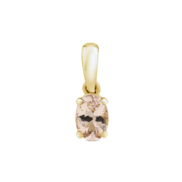 Oval Morganite Pendant in 9ct Yellow Gold