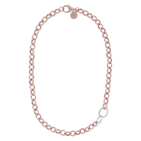 Bronzallure Pave Link Necklace