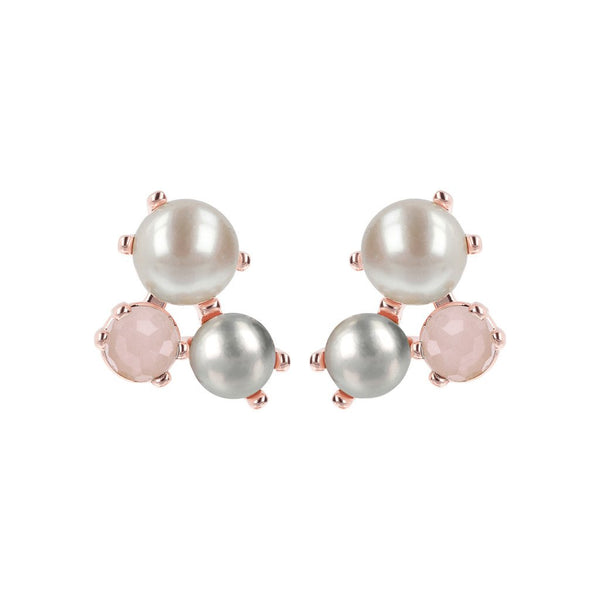 Bronzallure Pearl Cluster Stud Earrings