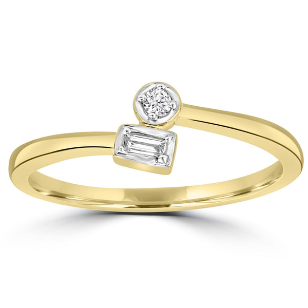 Diamond Ring with 0.05ct Diamonds in 9ct Yellow Gold