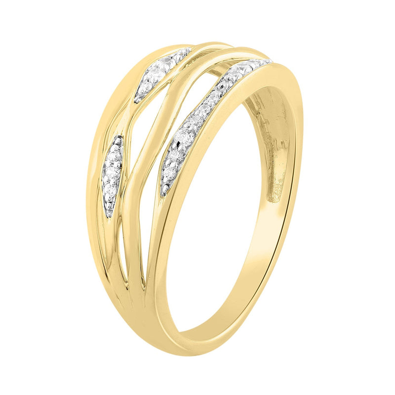 Diamond Ring with 0.12ct Diamonds in 9ct Yellow Gold