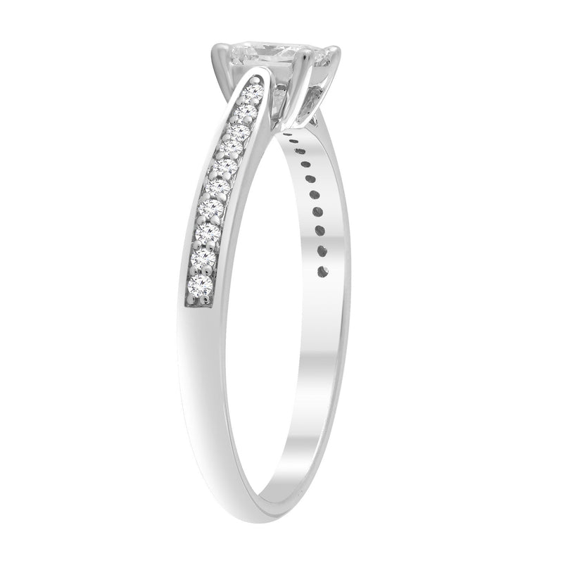 Diamond Ring with 0.63ct Diamonds in 9ct White Gold