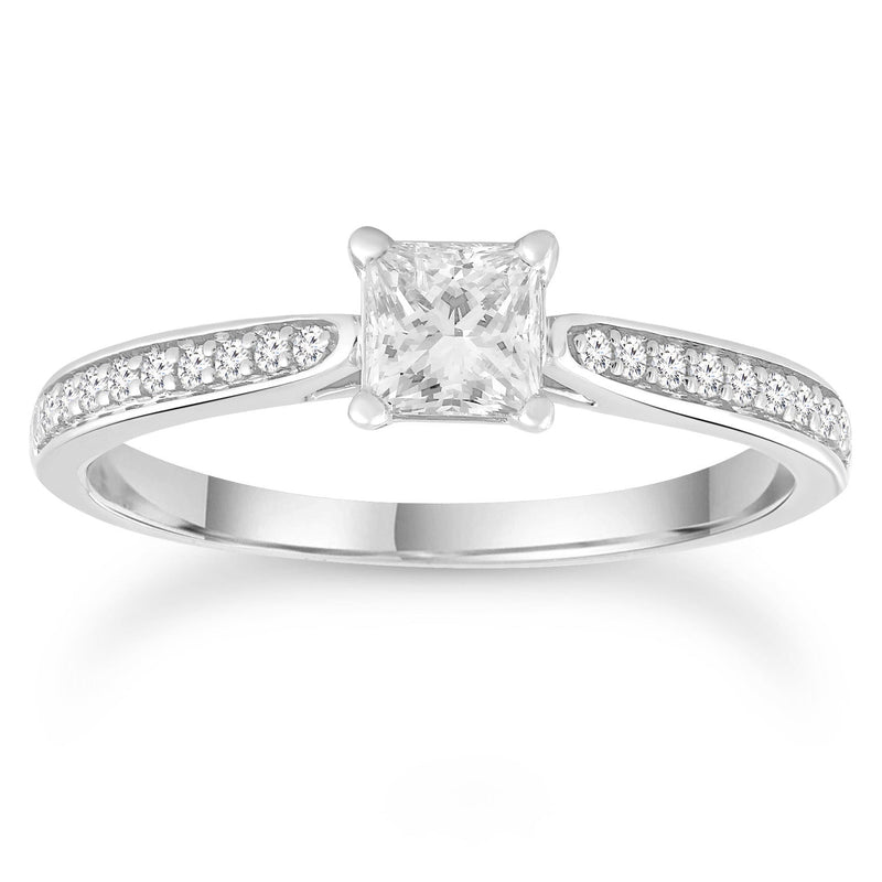 Diamond Ring with 0.63ct Diamonds in 9ct White Gold