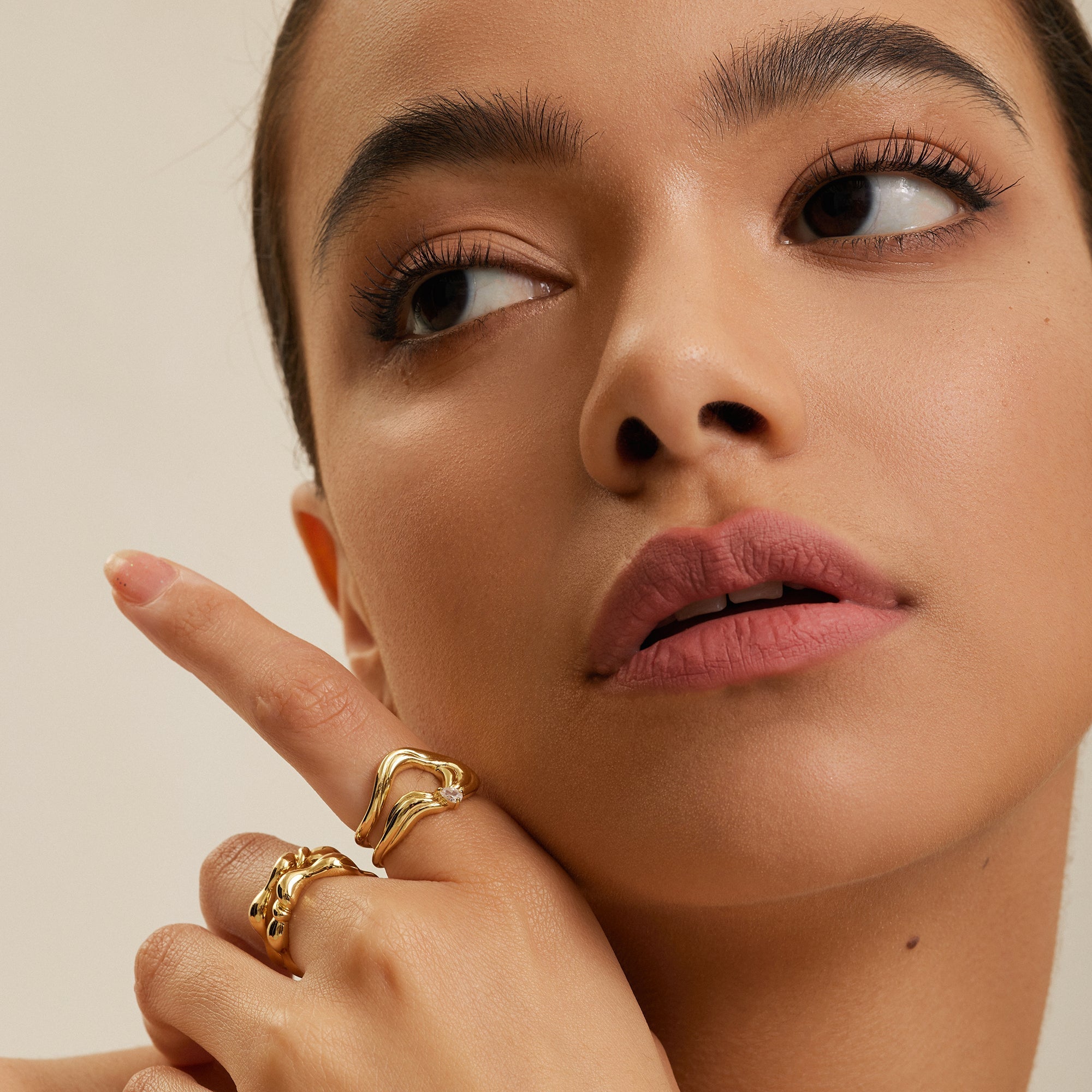 Ania Haie Gold Twisted Wave Wide Adjustable Ring