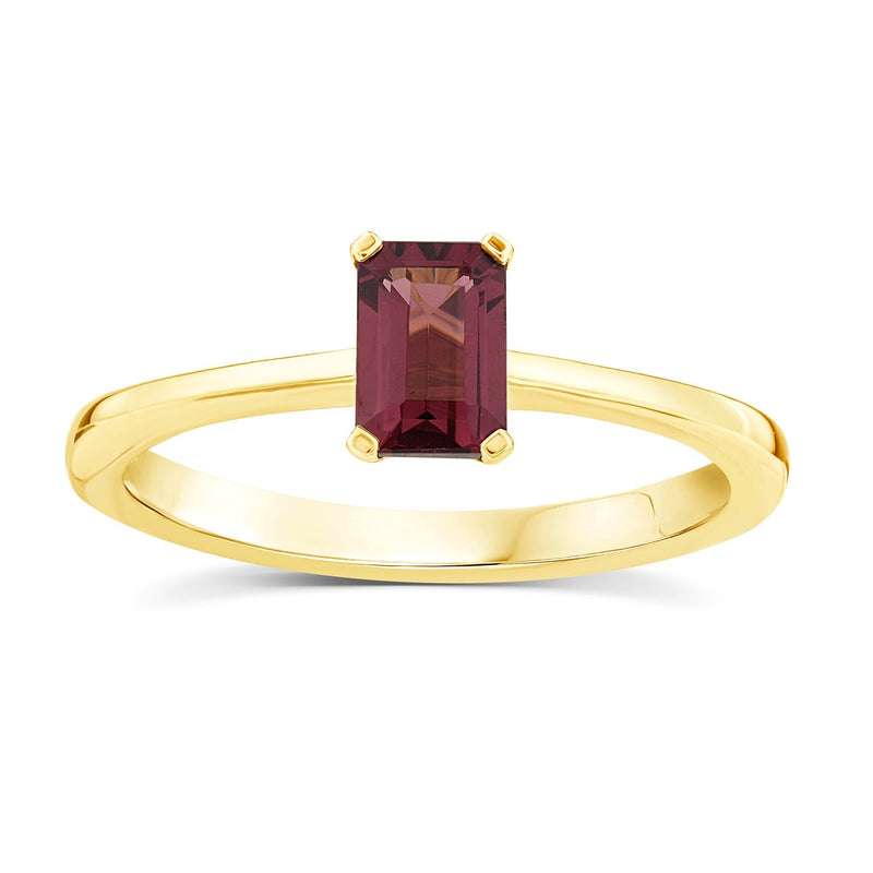 Rhodolite Garnet Ring in 9ct Yellow Gold