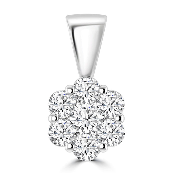 Cluster Diamond Pendant with 0.33ct Diamonds in 9ct White Gold - RJ9WPCLUS33GH