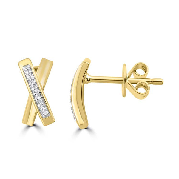 Diamond Stud Earrings with 0.044ct Diamonds in 9ct Yellow Gold