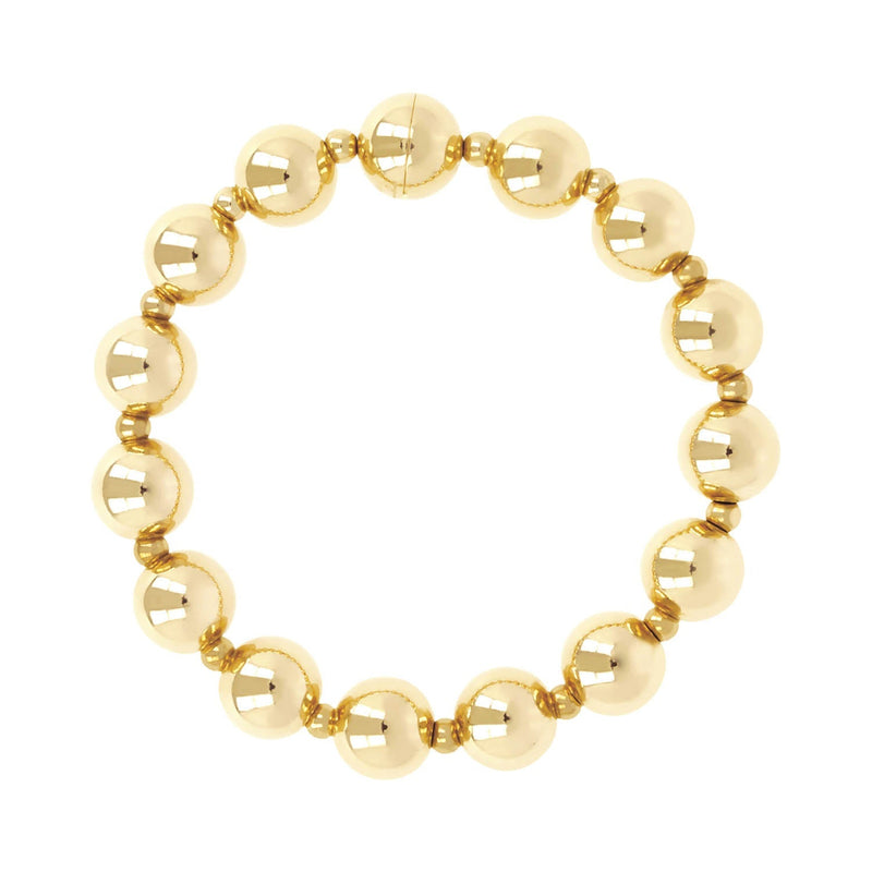 Bronzallure Bracelet with Golden Beads & Magnetic Clasp