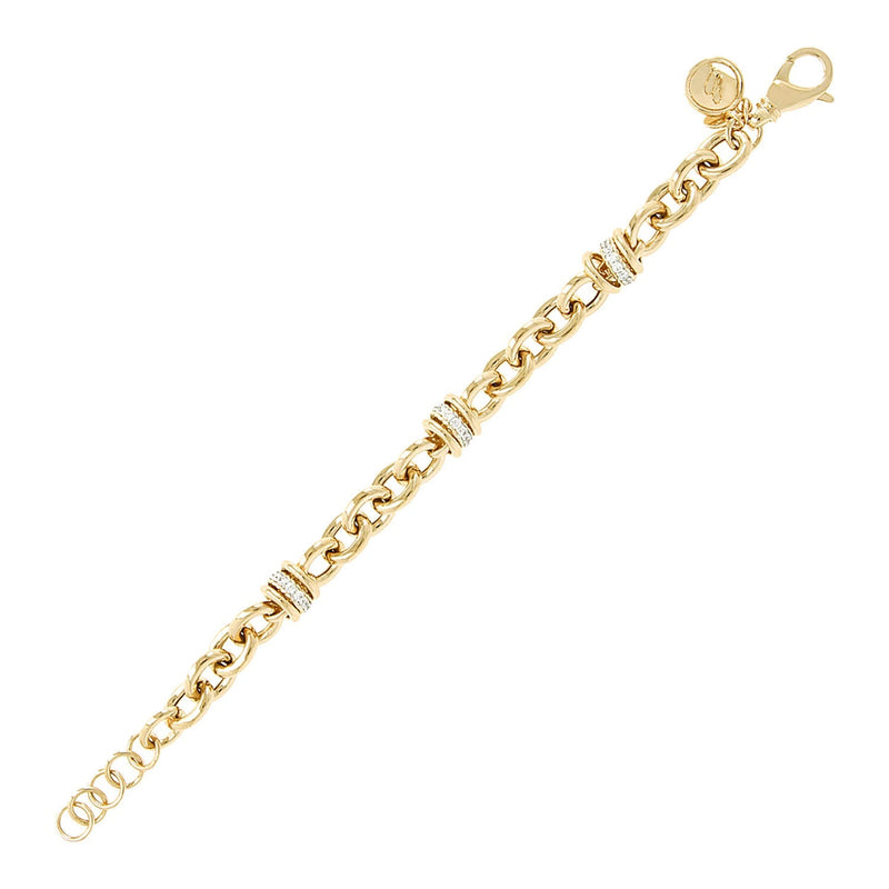 Bronzallure Golden Alternating Links Victoria Bracelet