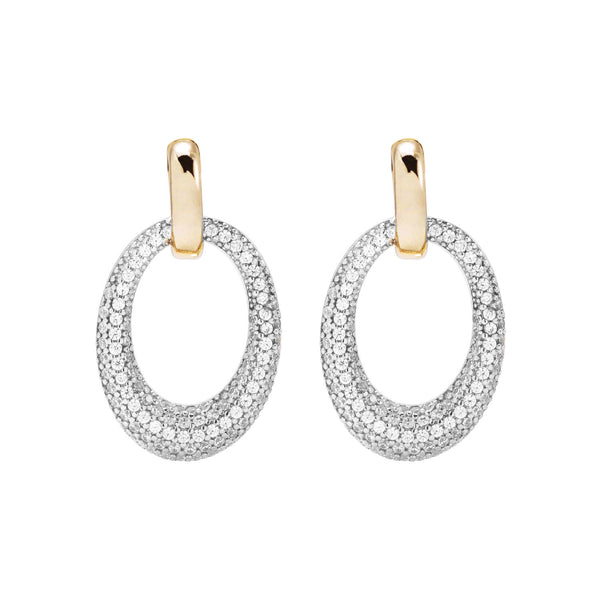 Bronzallure Gold Cubic Zirconia Oval Drop Earrings