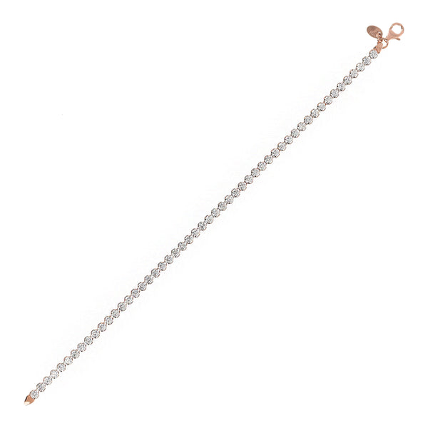 Bronzallure Altissima White Cubic Zirconia Tennis Bracelet