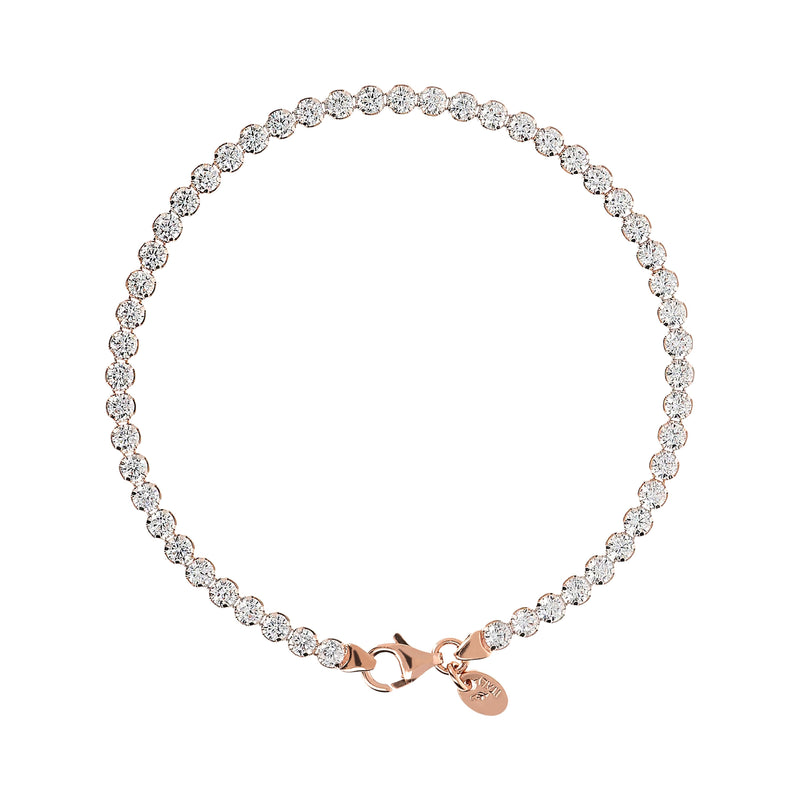 Bronzallure Altissima White Cubic Zirconia Tennis Bracelet