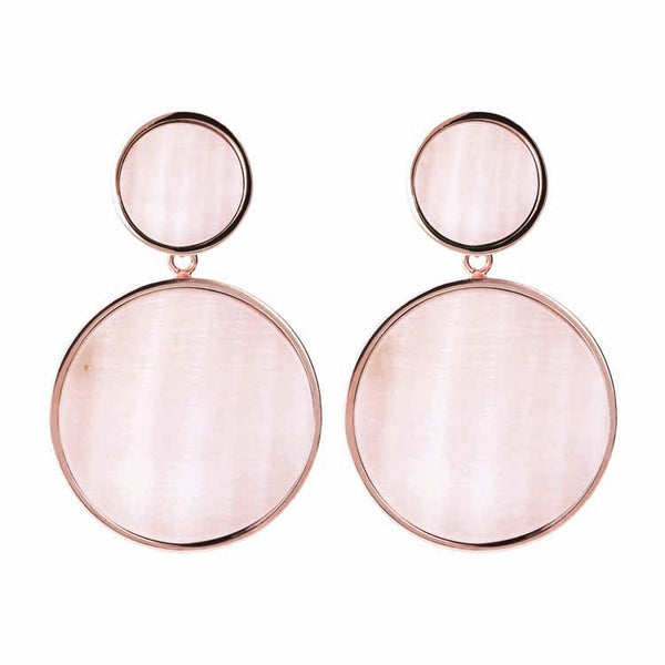 Bronzallure Stone Double Disc Drop Earrings