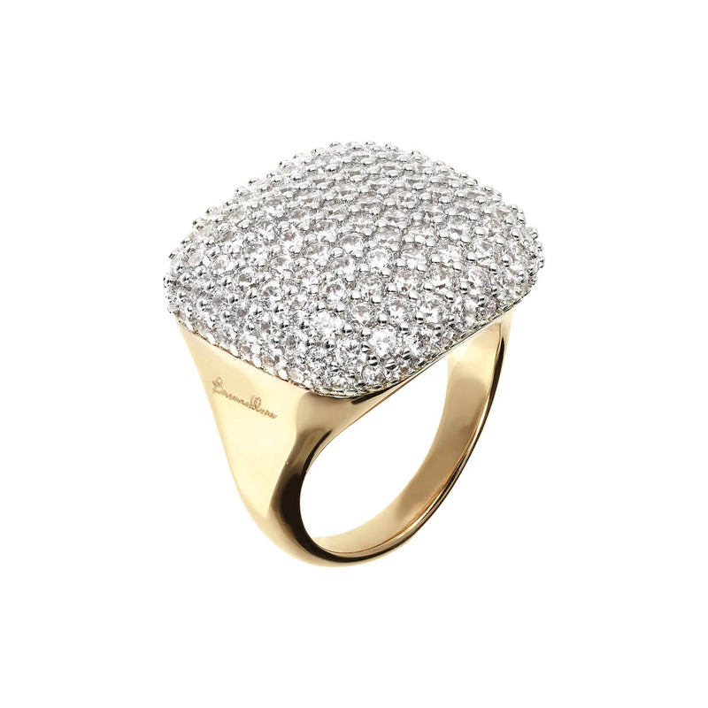 Bronzallure Golden Cubic Zirconia Large Square Ring