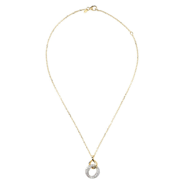 Bronzallure Golden Cubic Zirconia Circle Drop Necklace