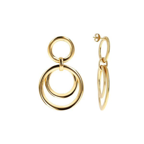 Bronzallure Golden Rose Multi Circle Drop Earrings