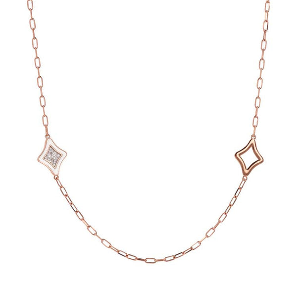 Bronzallure Alba White Cubic Zirconia Necklace