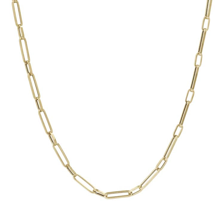 9ct Yellow Gold Paper Link Necklace 45cm