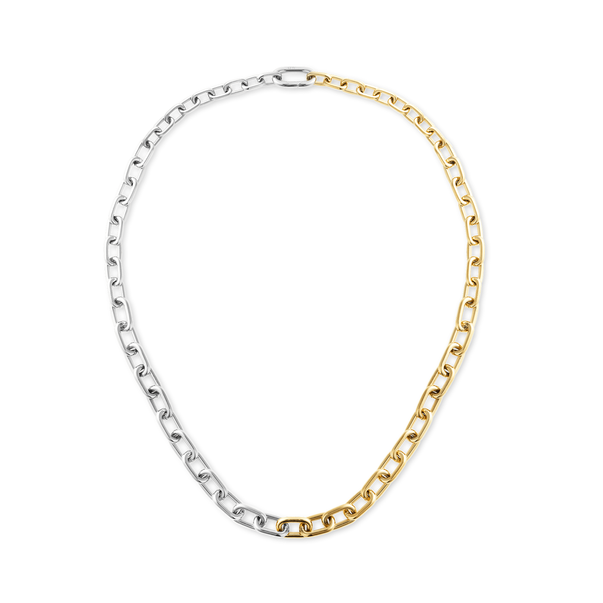 Daniel Wellington Contrast Link Necklace Two Tone Gold