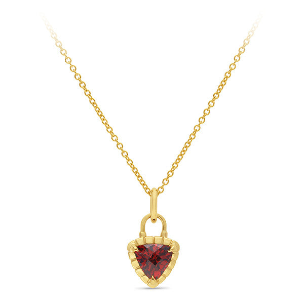 Garnet Pendant in 9ct Yellow Gold