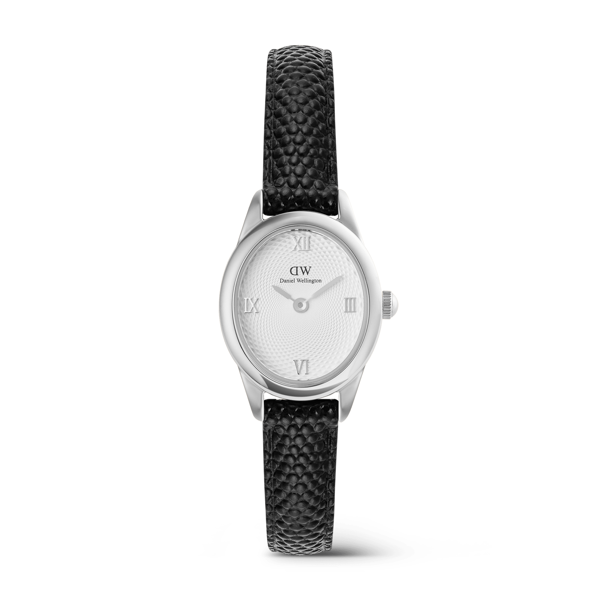 Daniel Wellington Ophelia Mini Black Lizard White Guilloché Silver