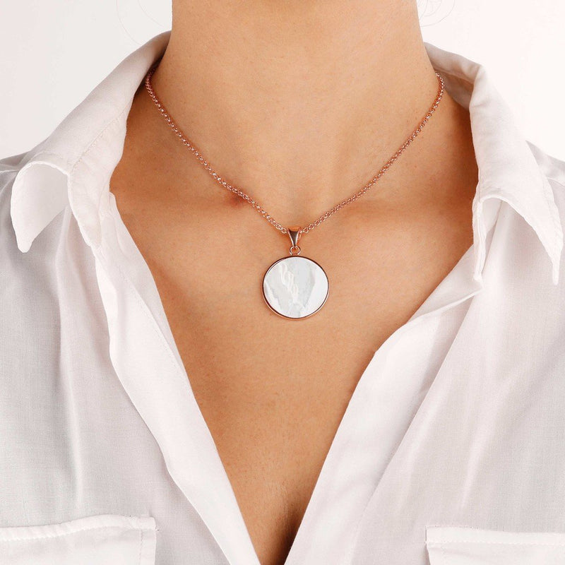 Bronzallure Mother of Pearl  Disc Necklace